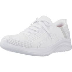 Buty do chodzenia damskie Skechers Slip-ins: Ultra Flex 3.0 Brilliant. Białe trampki i tenisówki damskie Skechers, bez wzorów, z dzianiny, bez zapięcia. Za 612.00 zł.