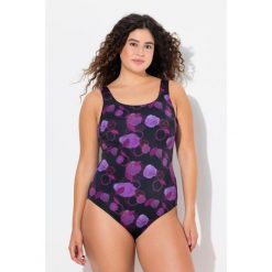 Damskie Strój kąpielowy liście bez miękkich miseczek z recyklingu. Czarne kostiumy jednoczęściowe damskie Ulla Popken, plus size, bez wzorów, z elastanu, sportowe, plus size. Za 199.99 zł.