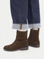 Lasocki Botki CEO-B2921-01R LSCK Brązowy. Brązowe botki damskie Lasocki, ze skóry, bez obcasa, na płaskiej podeszwie, bez zapięcia. Za 269.99 zł.