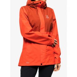 Kurtka przeciwdeszczowa damska Haglofs Koyal Proof Jacket. Czerwone kurtki damskie Haglöfs, bez wzorów, bez kaptura. Za 608.99 zł.