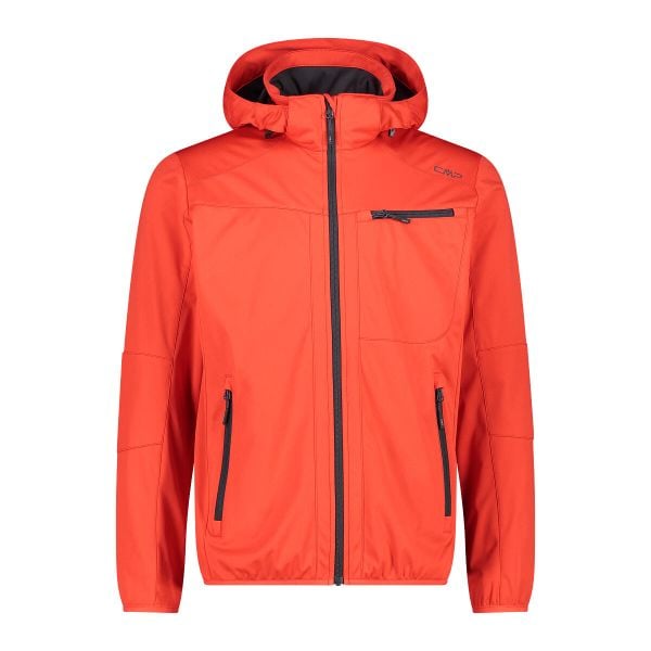 Kurtka softshell wodoodporna zapinana na zamek CMP. Brązowe kurtki męskie CMP, xl, bez wzorów, z materiału, z kapturem. Za 374.95 zł.