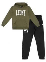 Bluza z kaptur na trening na czas wolny. Niebieskie bluzy męskie LEONE 1947 APPAREL, bez wzorów, z dresówki, bez kaptura, na fitness i siłownię. Za 248.39 zł.