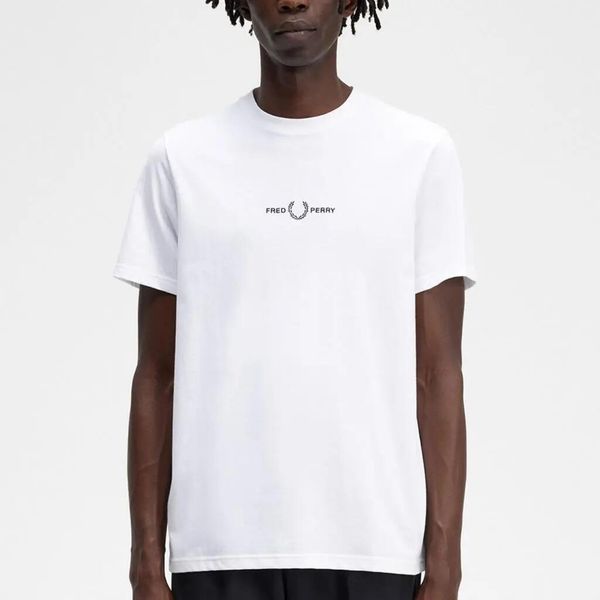 T-shirt Fred Perry męski biały. Białe t-shirty męskie Fred Perry, m, bez wzorów, z bawełny, bez kołnierzyka. Za 289.75 zł.