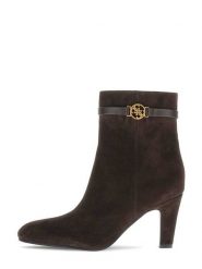 Guess Botki FLFOTI SUE10 Brązowy. Brązowe botki damskie Guess, ze skóry, bez obcasa, na słupku, bez zapięcia. Za 714.99 zł.
