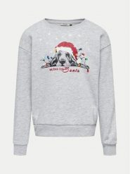 Kids ONLY Bluza Yda Xmas 15280285 Szary Regular Fit. Szare bluzy dla dziewczynek Kids Only, bez wzorów, z syntetyku, bez ramiączek, bez kaptura. Za 59.99 zł.