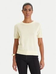 Patrizia Pepe Sweter 8K0409/K027-Y478 Żółty Regular Fit. Żółte swetry damskie Patrizia Pepe, bez wzorów, z bawełny, bez kołnierzyka, bez ramiączek, bez kaptura. Za 729.99 zł.