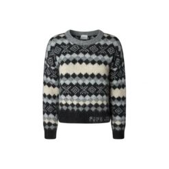 Sweter damski Pepe Jeans Celestine. Szare swetry damskie Pepe Jeans, xs, bez wzorów, z jeansu, eleganckie, bez kołnierzyka, bez ramiączek, długie, bez kaptura. Za 333.55 zł.