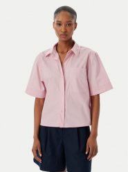 Tommy Hilfiger Koszula WW0WW48899 Różowy jasny Relaxed Fit. Czerwone bluzki damskie Tommy Hilfiger, s, bez wzorów, z bawełny, bez kołnierzyka, bez ramiączek. Za 369.99 zł.