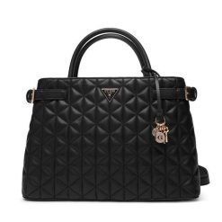 Torebka Guess. Czarne torebki do ręki damskie Guess, z aplikacjami, bez dodatków. Za 679.99 zł.