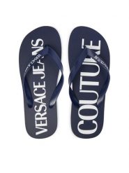 Versace Jeans Couture Japonki 80YA3SQ7 ZSS81 Granatowy. Niebieskie klapki męskie Versace Jeans Couture, z jeansu. Za 249.99 zł.