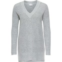 Sweter z dekoltem w serek bonprix jasnoszary melanż. Swetry damskie marki bonprix. Za 59.99 zł.