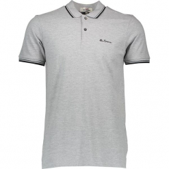 Koszulka polo w kolorze szarym. Szare koszulki polo męskie Ben Sherman, z haftami, z bawełny. W wyprzedaży za 108.95 zł.