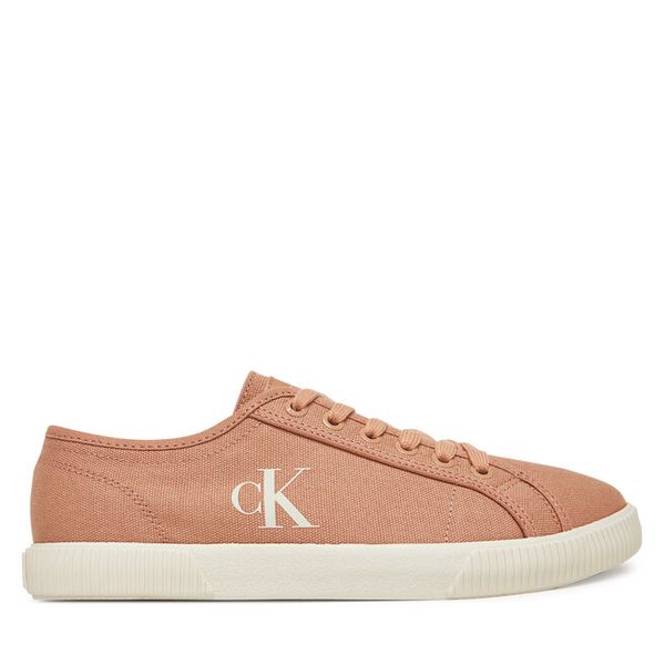 Tenisówki Calvin Klein Jeans. Pomarańczowe trampki i tenisówki damskie Calvin Klein Jeans, bez wzorów, z jeansu, bez zapięcia. Za 149.99 zł.