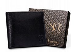 Portfel męski Rovicky [DH] N992-P-GOAN czarny. Czarne portfele męskie ROVICKY, bez wzorów, ze skóry. Za 59.99 zł.