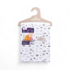 Kocyk-Otulacz MUSLIN DESIGN druk 80x120. Białe kocyki dla dzieci Multitex, z bawełny. Za 82.48 zł.