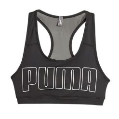 Stanik fitness PUMA Mid Impact 4Keeps Graphic PM. Czarne obuwie sportowe damskie Puma, bez wzorów, na fitness i siłownię. Za 69.99 zł.