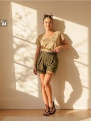 Bluzka z domieszką wiskozy Plus size - beżowy. Brązowe bluzki damskie Sinsay, l, bez wzorów, z wiskozy, bez kołnierzyka, plus size, bez ramiączek. W wyprzedaży za 33.99 zł.