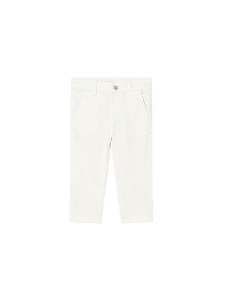 Mayoral Chinosy 522 Écru Slim Fit. Białe spodnie materiałowe dla chłopców Mayoral, bez wzorów, z bawełny. Za 87.99 zł.
