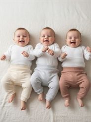 Spodnie 3 pack - kremowy. Białe spodenki niemowlęce Sinsay, bez wzorów. Za 29.99 zł.