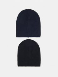 Czapki beanie z wiskozą 2 pack - granatowy. Niebieskie czapki i kapelusze męskie Sinsay, bez wzorów, z wiskozy. Za 25.99 zł.