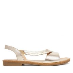 Sandały Lasocki. Żółte sandały damskie Lasocki, bez wzorów, bez obcasa, na płaskiej podeszwie, bez zapięcia. Za 149.99 zł.