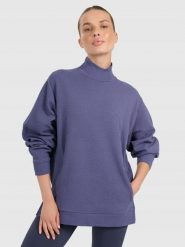 BLUZA DAMSKA DRESOWA 4F TRENINGOWA DO JOGI TFSWF589 KOLOR NIEBIESKI. Niebieskie bluzy damskie 4f, l, bez wzorów, z bawełny, bez kaptura. Za 199.99 zł.