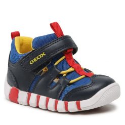 Półbuty Geox. Niebieskie półbuty chłopięce Geox, bez wzorów, bez zapięcia. Za 179.99 zł.