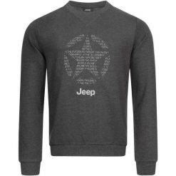 Bluza Jeep® dla mężczyzn z okrągłym dekoltem i gwiazdkowym wzorem. Bluzy męskie Jeep, m, bez wzorów, z bawełny, bez kaptura. Za 207.99 zł.