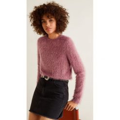 Mango - Sweter Anie. Szare swetry damskie Mango, z dzianiny, z okrągłym kołnierzem. W wyprzedaży za 69.90 zł.