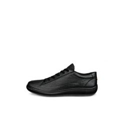 Błyszczące skórzane trampki Ecco Soft Zero. Czarne trampki męskie ecco, bez wzorów, z materiału, eleganckie, bez zapięcia. Za 638.15 zł.