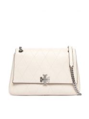 Tory Burch Torebka Charlie Quilted Shoulder Bag 185828 Beżowy. Brązowe torebki do ręki damskie Tory Burch, bez wzorów, ze skóry, bez dodatków. Za 3,029.00 zł.