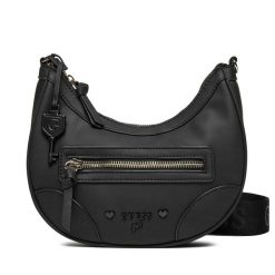 Torebka Guess. Czarne listonoszki damskie Guess, z aplikacjami, bez dodatków. Za 159.99 zł.