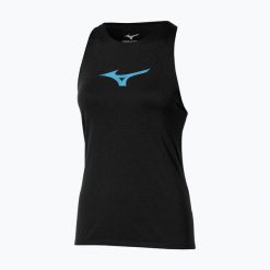 Koszulka do biegania damska Mizuno Core Runbird Tank Top. Czarne koszulki sportowe damskie Mizuno, l, bez wzorów, z materiału, bez kołnierzyka, bez ramiączek, do biegania. Za 139.99 zł.
