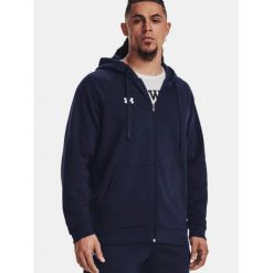 Bluza Męska Rozpinana Sportowa Under Armour Rival Fleece Fz Hoodie. Niebieskie bluzy męskie Under Armour, m, bez wzorów, bez kaptura, na fitness i siłownię. Za 349.99 zł.