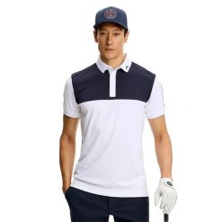Polo J.Lindeberg Scottie Tour Tech Colourblock. Białe koszulki polo męskie J.LINDEBERG, m, bez wzorów, bez kołnierzyka, bez ramiączek, na golfa. Za 401.00 zł.