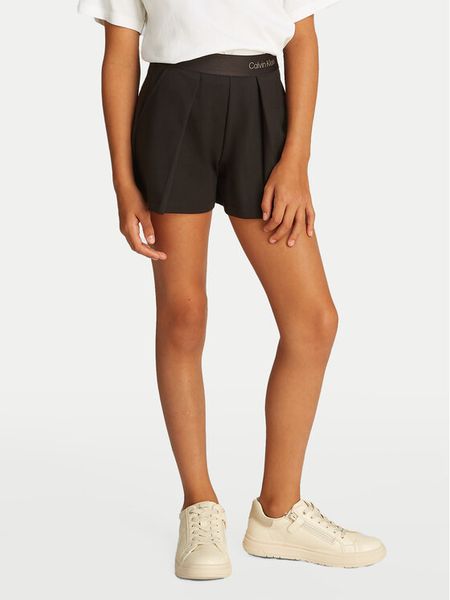Calvin Klein Jeans Szorty materiałowe Punto IG0IG02880 Czarny Regular Fit. Czarne spodenki dla dziewczynek Calvin Klein Jeans, bez wzorów, z jeansu. Za 169.99 zł.
