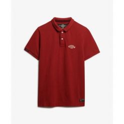 Haftowana koszulka polo Superdry Vintage Athletic. Czerwone koszulki polo męskie Superdry., m, bez wzorów, vintage, bez ramiączek. Za 216.10 zł.