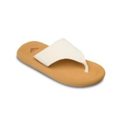 Sandały klapki japonki damskie SAMOLO. Białe sandały damskie Roxy, bez wzorów, bez obcasa, bez zapięcia. Za 149.99 zł.