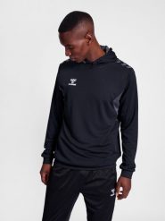 Poliestrowa bluza z kapturem Hummel Authentic. Czarne bluzy sportowe męskie Hummel, xl, bez wzorów, z dzianiny, z kapturem, na fitness i siłownię. Za 212.45 zł.
