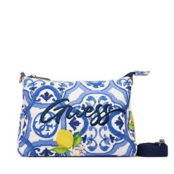Torebka Guess. Niebieskie torebki do ręki damskie Guess, z aplikacjami, bez dodatków. Za 179.99 zł.