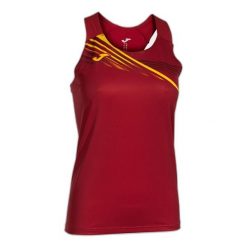 Tank top Joma Elite X. Czerwone koszulki sportowe damskie Joma, bez wzorów, bez kołnierzyka, bez ramiączek, do biegania. W wyprzedaży za 91.00 zł.