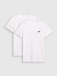 4F T-shirt slim гладкий чоловічий (2-pack) - білий XXL. T-shirty męskie 4f, s, bez wzorów, z jersey, bez kołnierzyka. Za 999.90 zł.