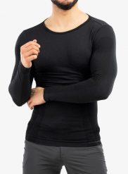 Bluza termoaktywna męska Brubeck Comfort Wool LS. Czarne bluzy męskie Brubeck, l, bez wzorów, z elastanu, bez kaptura. Za 175.99 zł.