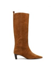 Tommy Hilfiger Kozaki Kitten Heel Suede High Boot FW0FW09655 Brązowy jasny. Brązowe kozaki damskie Tommy Hilfiger, ze skóry, bez obcasa, na słupku. Za 849.99 zł.