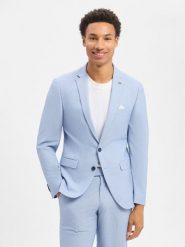 Finshley & Harding London kurtka Baukaste Mężczyźni Slim Fit niebieski, 46. Niebieskie kurtki męskie Finshley & Harding London, m, bez wzorów, z syntetyku, klasyczne, bez kaptura. Za 479.95 zł.