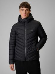 4F Kurtka z wypełnieniem syntetycznym męska - czarna XL. Czarne kurtki męskie 4f, m, bez wzorów, z materiału, klasyczne, bez kaptura. Za 269.99 zł.