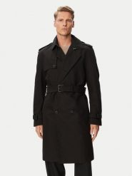 HUGO Trencz Maluks2631 50561651 Czarny Regular Fit. Czarne płaszcze męskie Hugo, m, bez wzorów, z bawełny, bez kaptura. Za 1,849.00 zł.