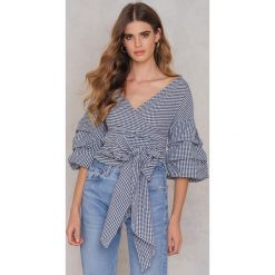 SheIn Bluzka w kratę z dekoltem V - Grey,Multicolor. Bluzki damskie marki SheIn. Za 161.95 zł.