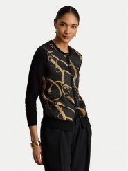 LAUREN RALPH LAUREN Kardigan 200P13977001 Czarny Regular Fit. Czarne kardigany damskie Lauren Ralph Lauren, s, bez wzorów, z syntetyku, bez kołnierzyka, bez ramiączek, bez kaptura. Za 859.99 zł.