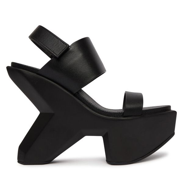 Sandały United Nude. Czarne sandały damskie United Nude, bez wzorów, bez obcasa, na koturnie, bez zapięcia. Za 1,119.99 zł.